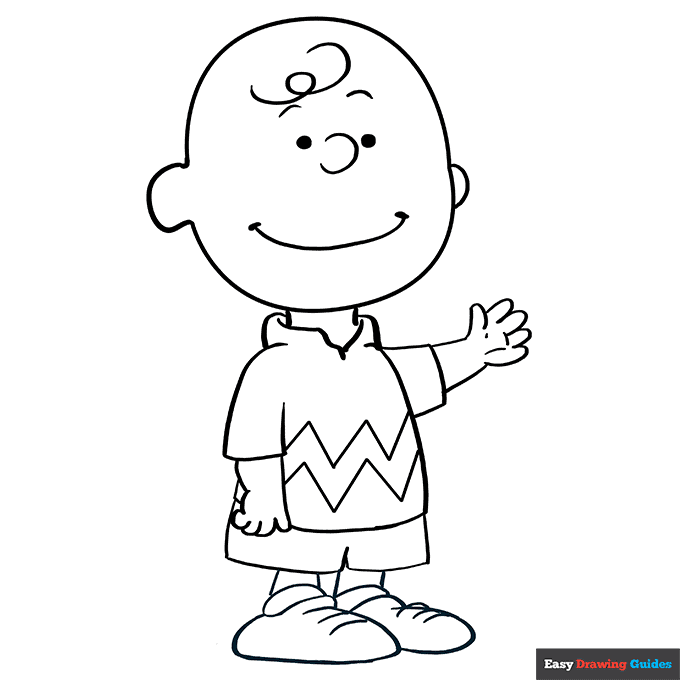 Charlie brown coloring page easy drawing guides