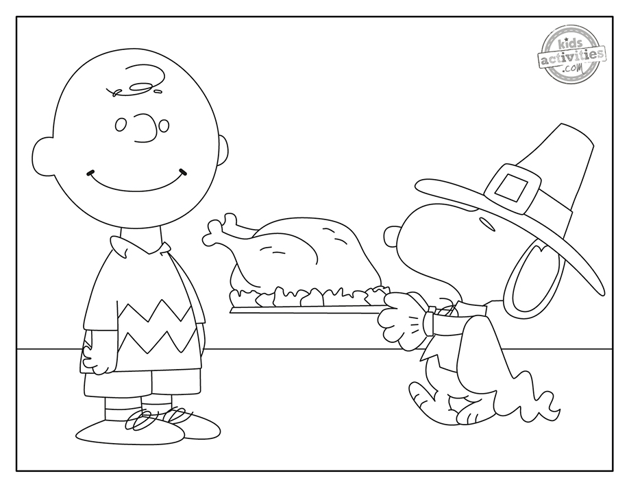 Festive charlie brown thanksgiving coloring pages kids activities blog