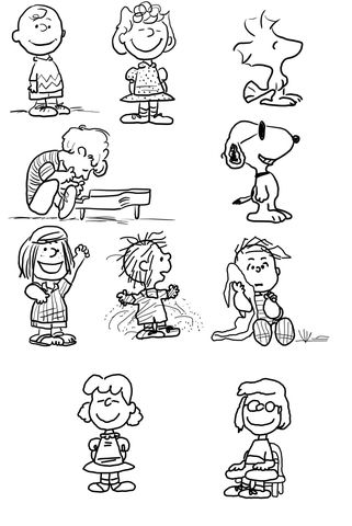 Charlie brown characters coloring page from peanuts category select from printable câ snoopy coloring pages charlie brown characters bunny coloring pages