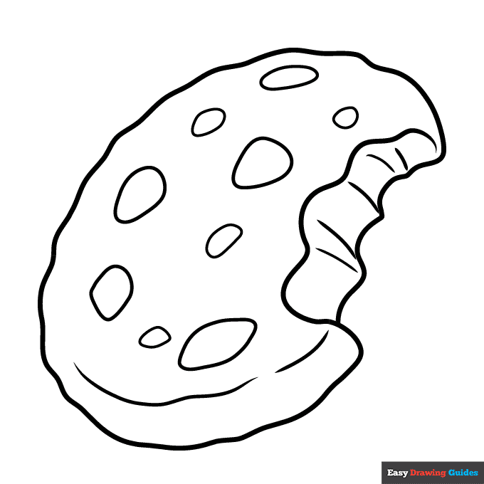 Cartoon cookie coloring page easy drawing guides