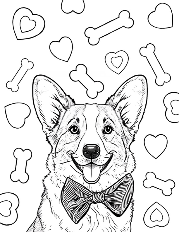 Corgi coloring pages