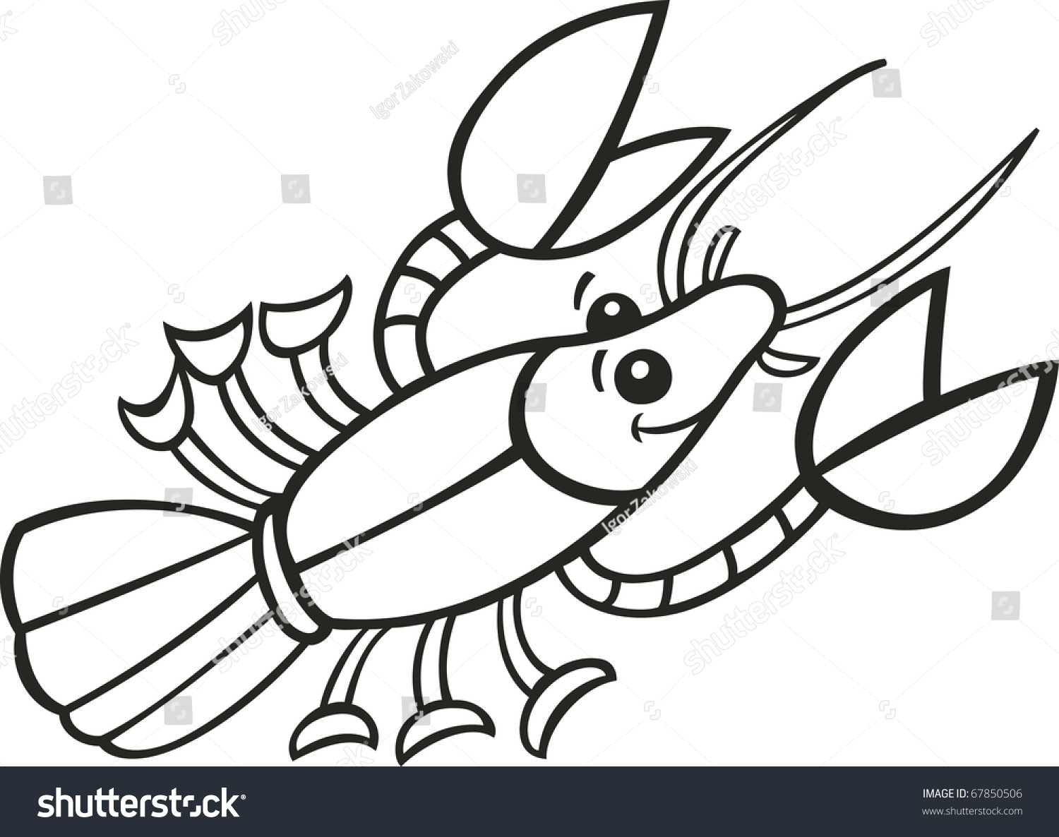 Illustration crayfish coloring book stock vector royalty free