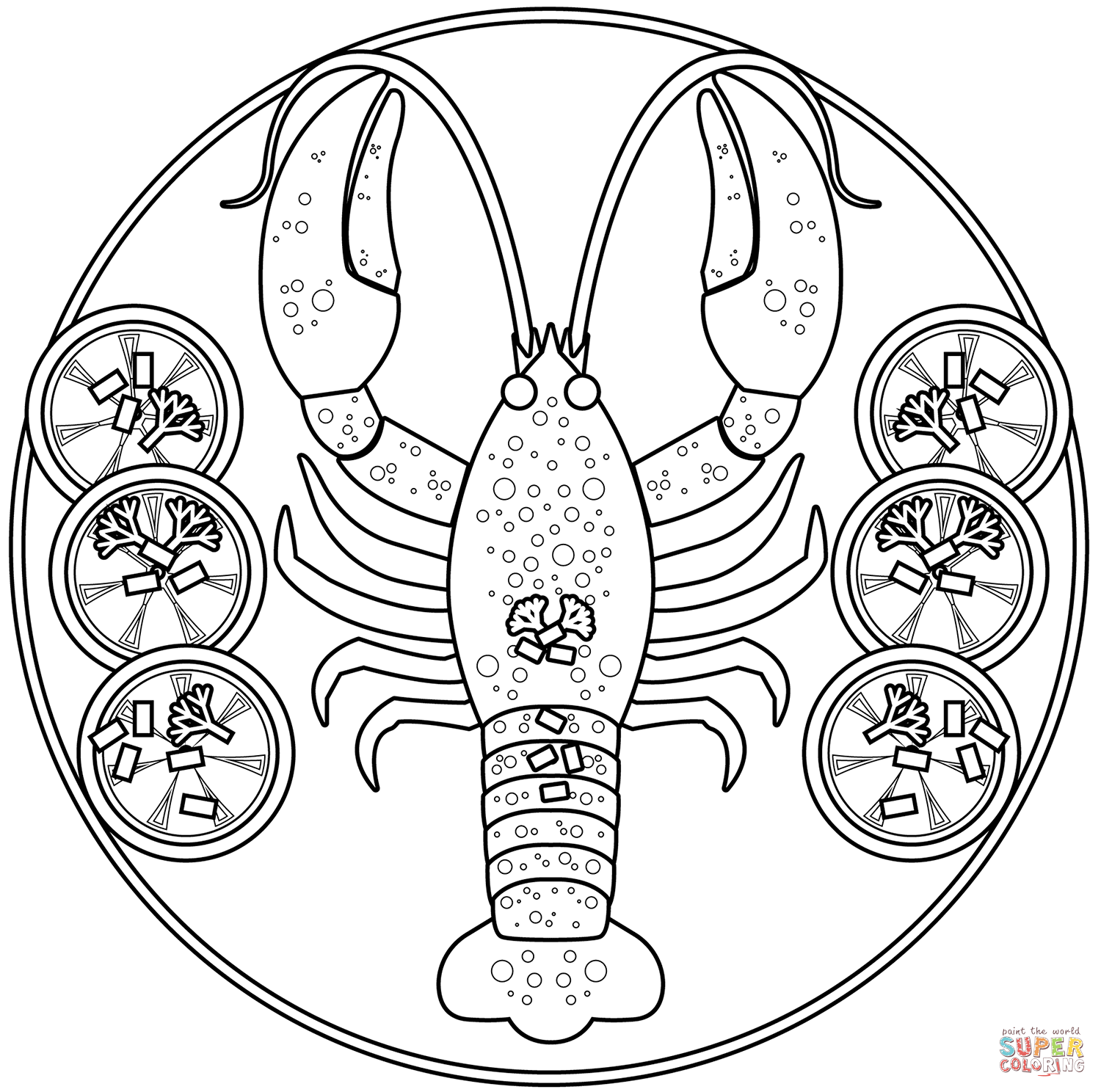 Crayfish coloring page free printable coloring pages
