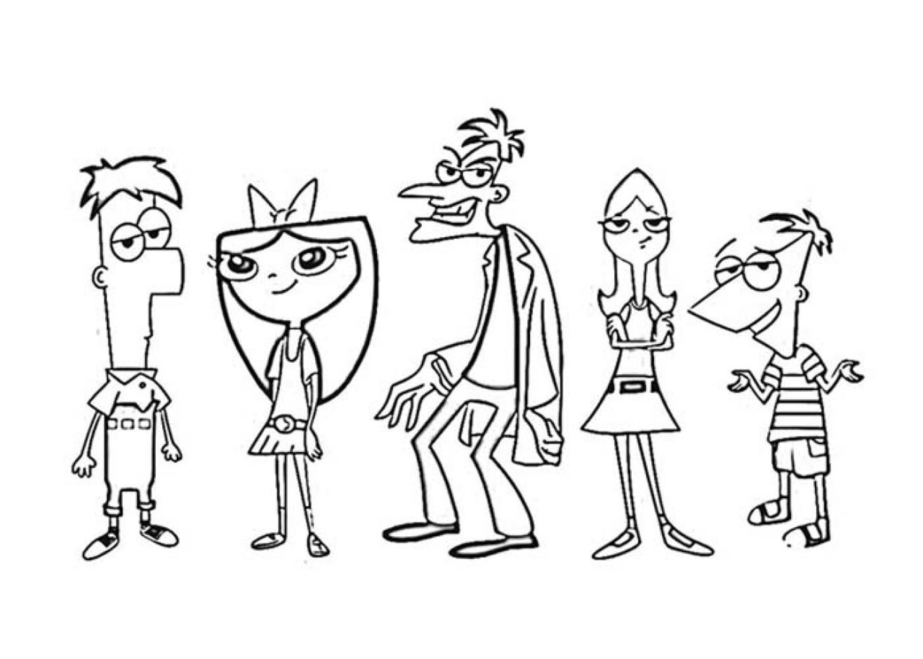 Phineas and ferb coloring pages disney to download