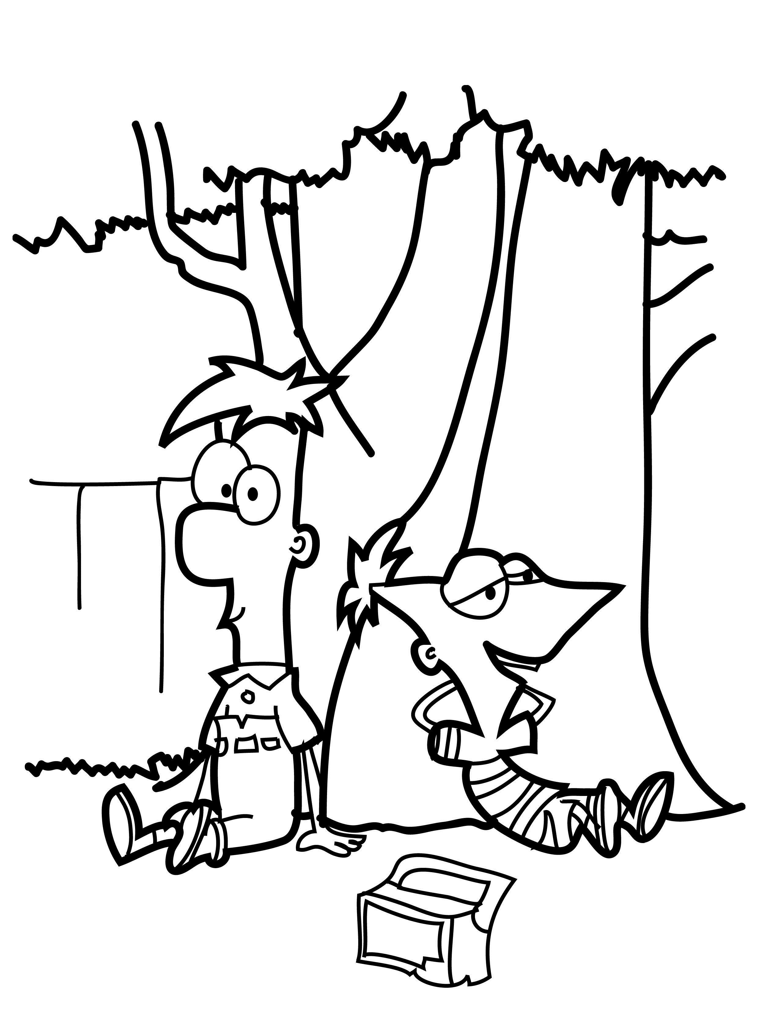 Free printable phineas and ferb coloring pages for kids