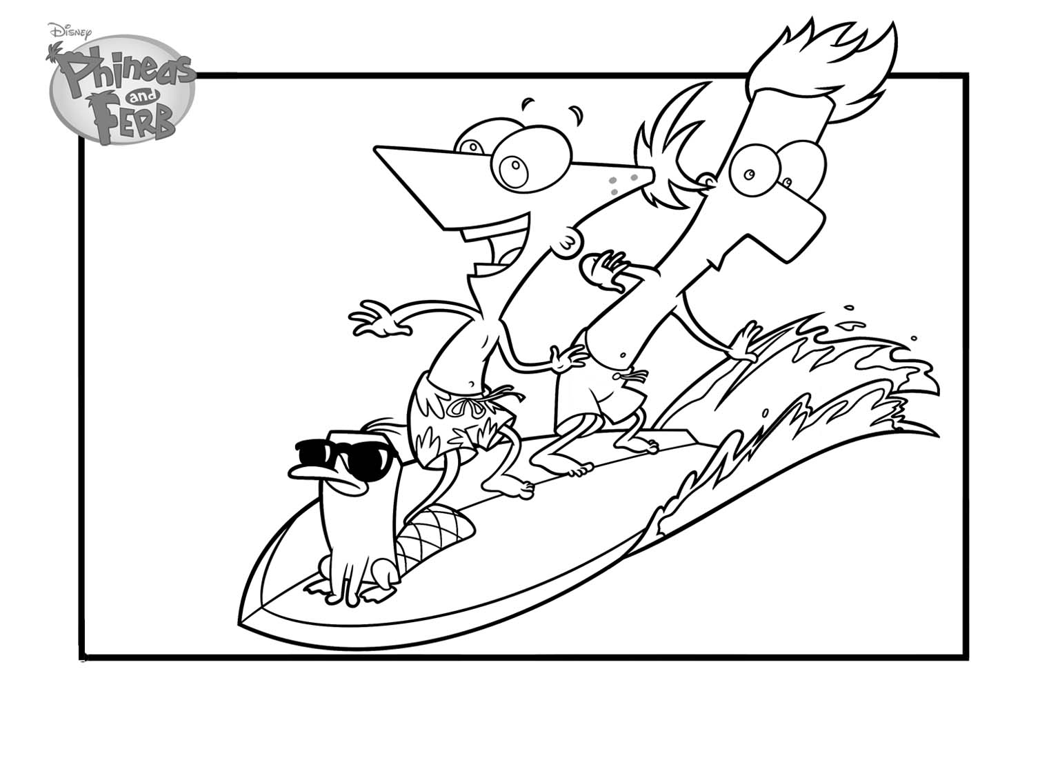 Phineas and ferb coloring pages disney to print for free