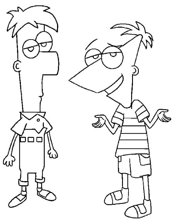 Coloring page phineas and ferb