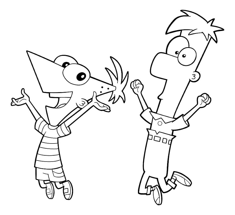 Phineas and ferb coloring pages printable for free download