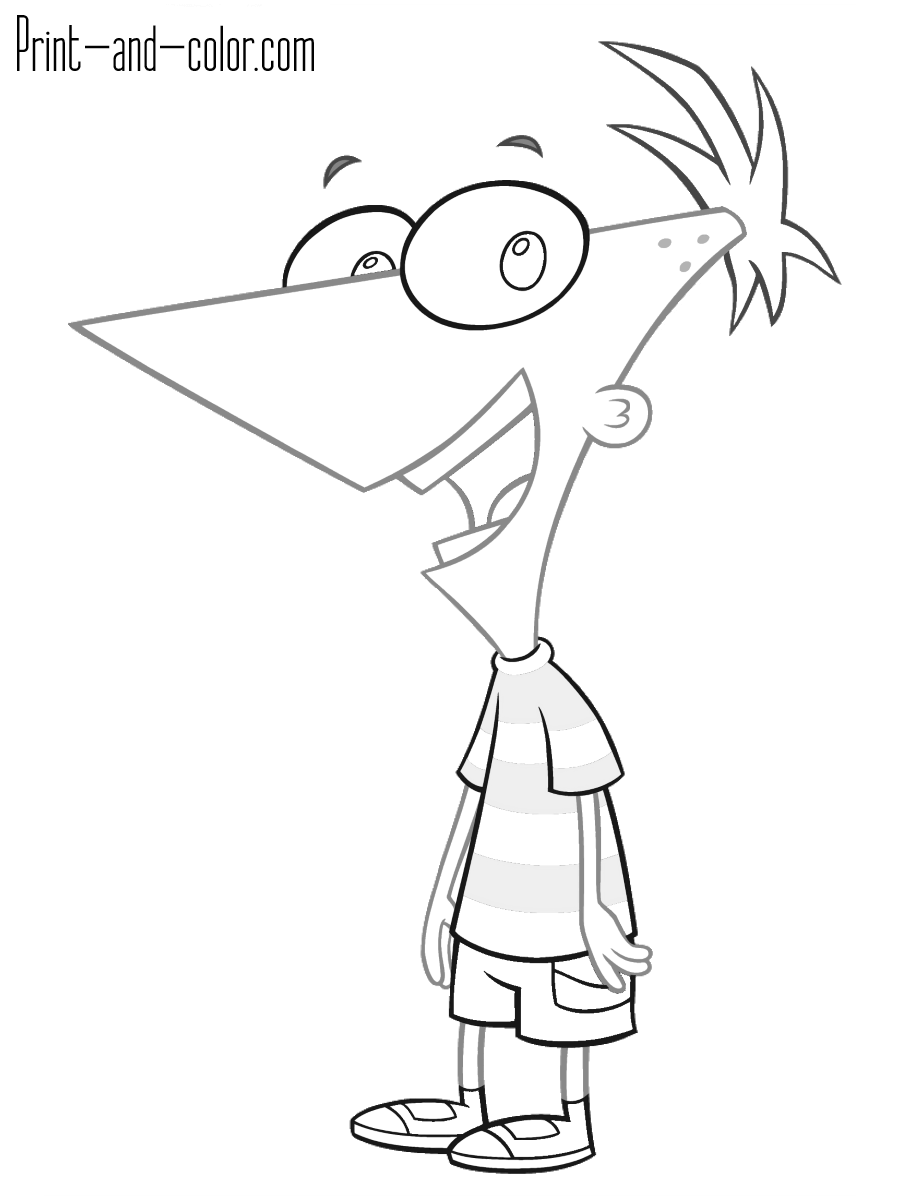 Phineas and ferb coloring pages print and color