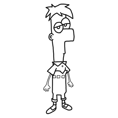 How to draw ferb from phineas and ferb for kids step by step drawing lesson