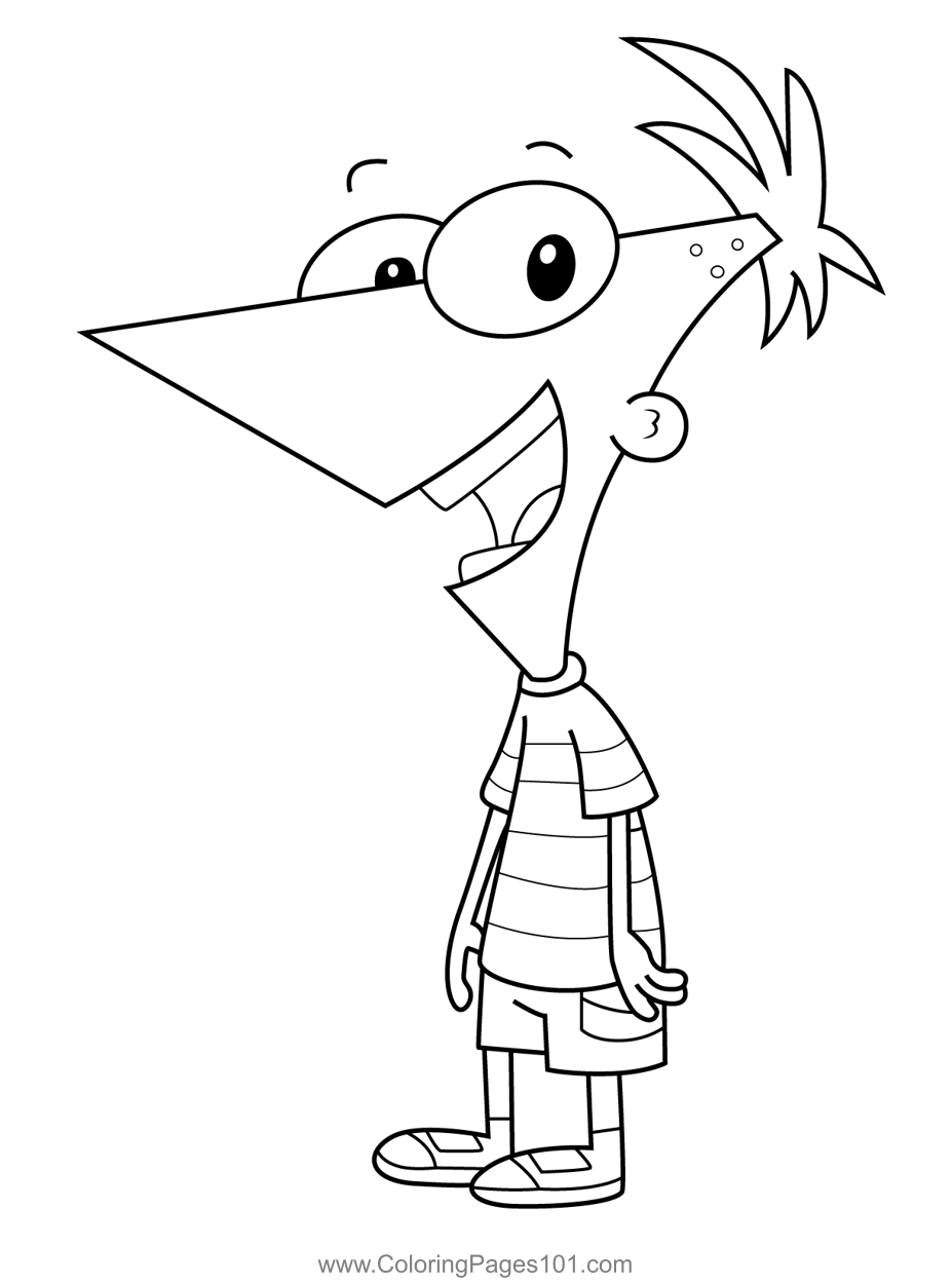 Phineas flynn phineas and ferb coloring page phineas and ferb coloring pages disney drawings