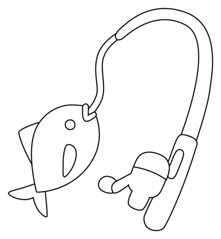 Fishing pole emoji coloring page free printable coloring pages