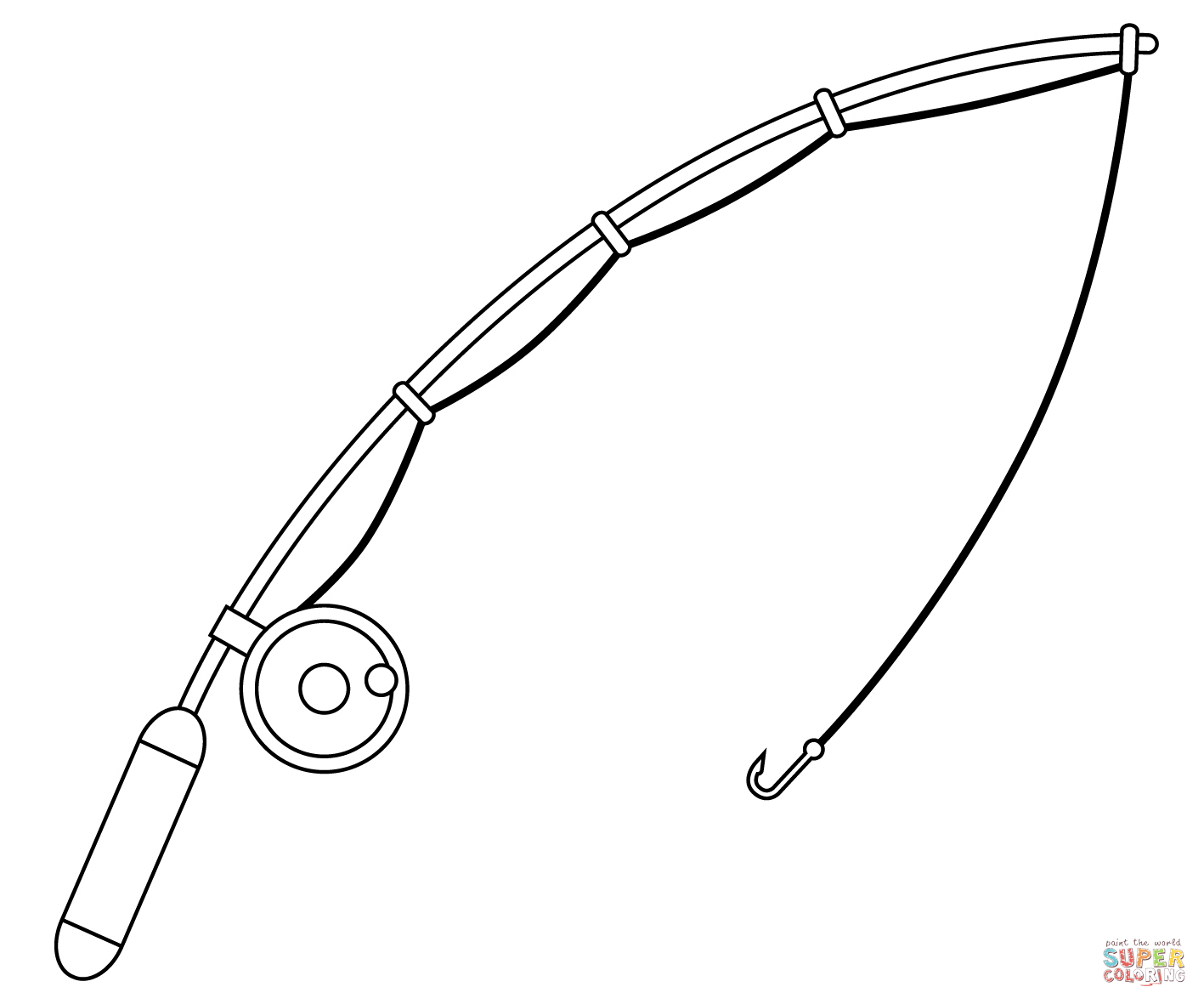 Fishing rod coloring page free printable coloring pages