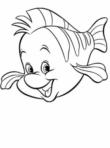 Flounder a tropical reef fish coloring page mermaid coloring pages fish coloring page disney coloring pages