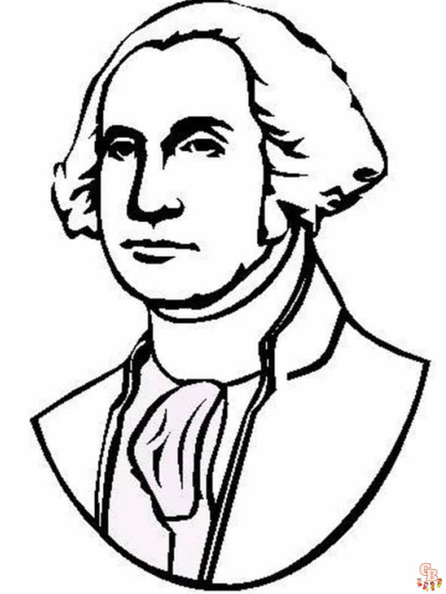 Printable george washington coloring pages free