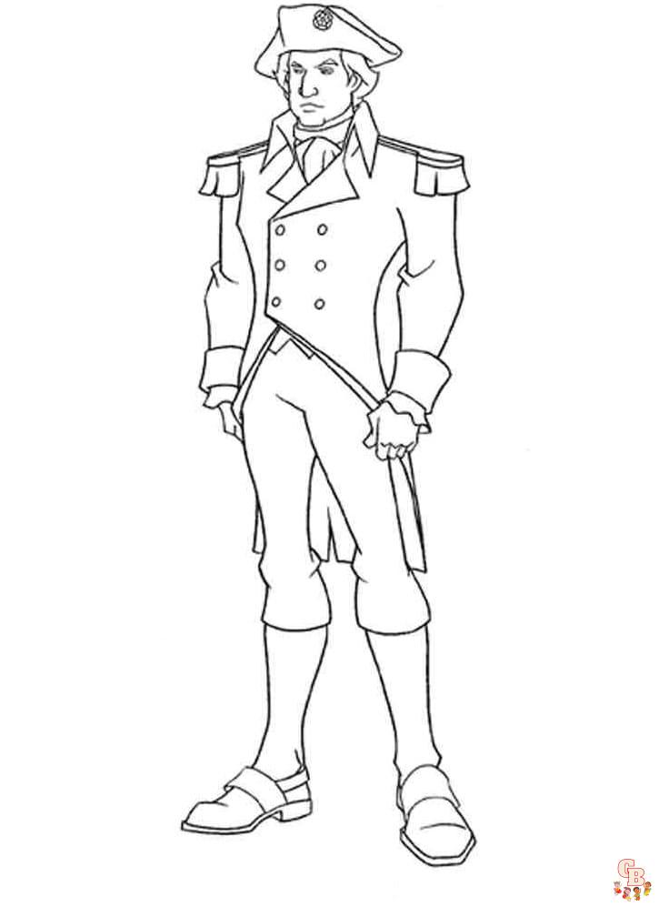 Printable george washington coloring pages free