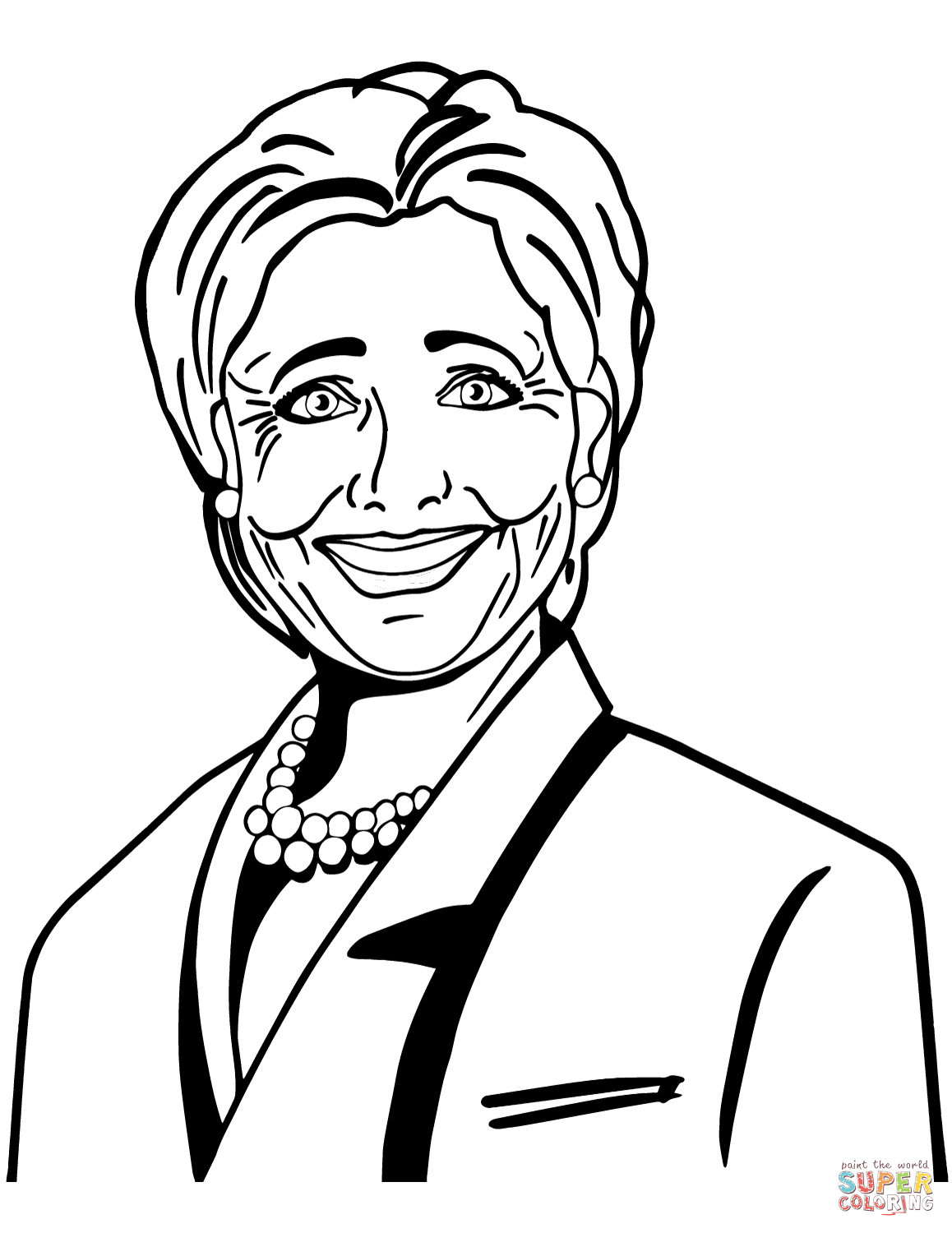 Hillary clinton coloring page free printable coloring pages