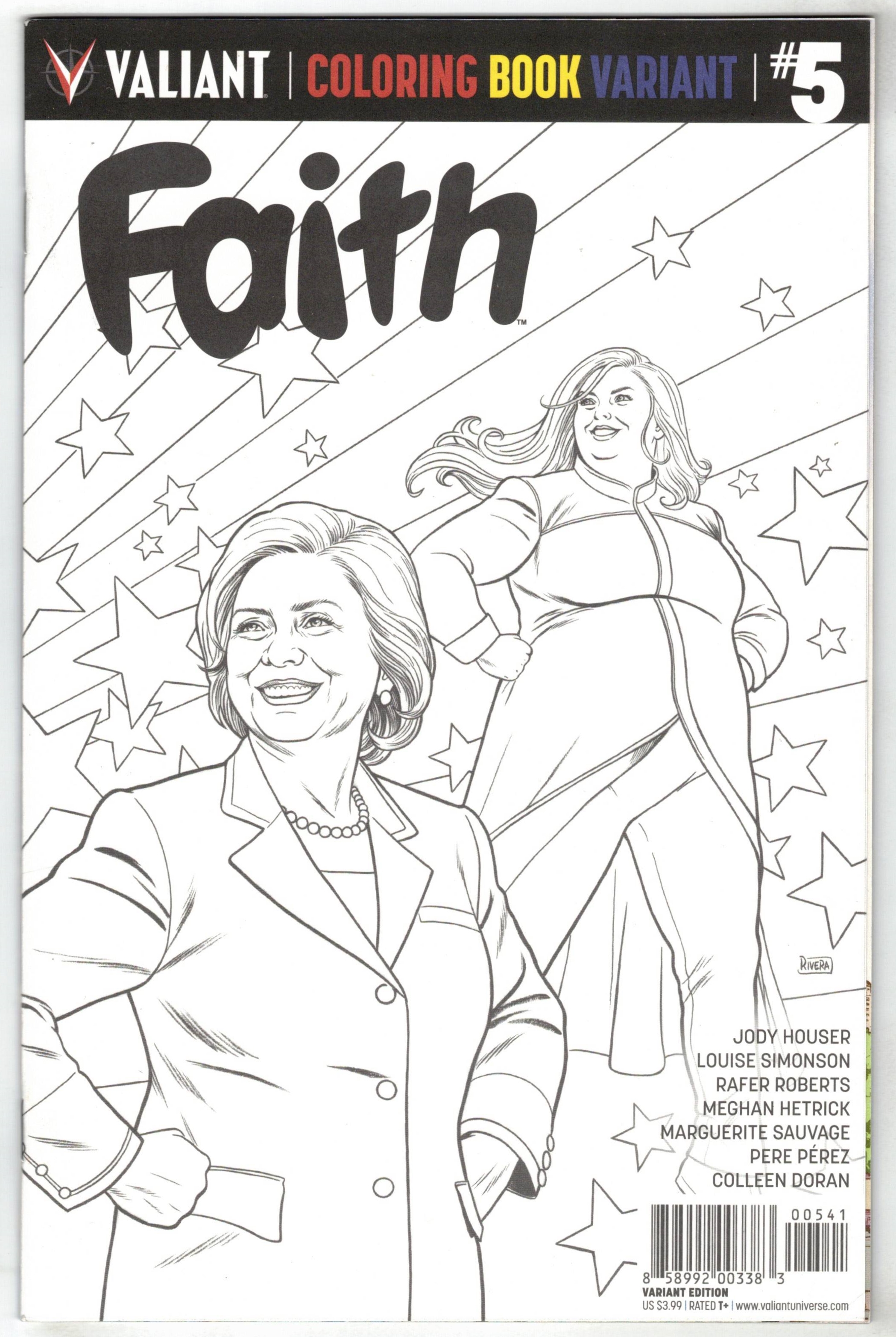 Faith hillary clinton coloring book variant valiant nd series nm â ultimate ics