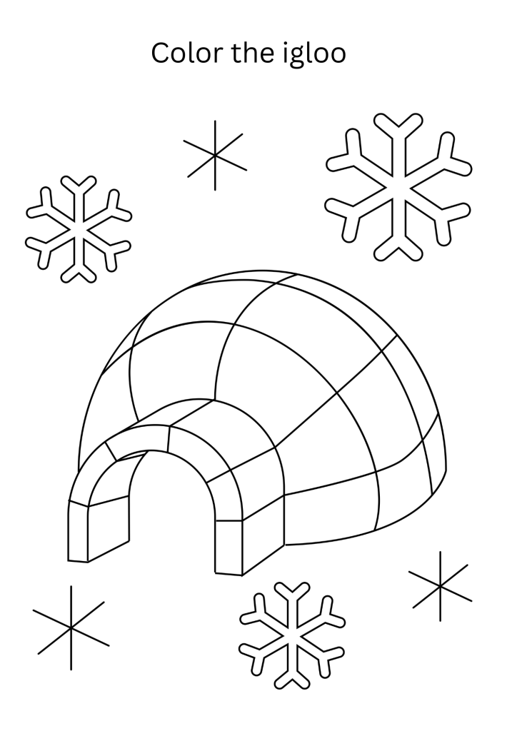 Free printable igloo loring pages for kids