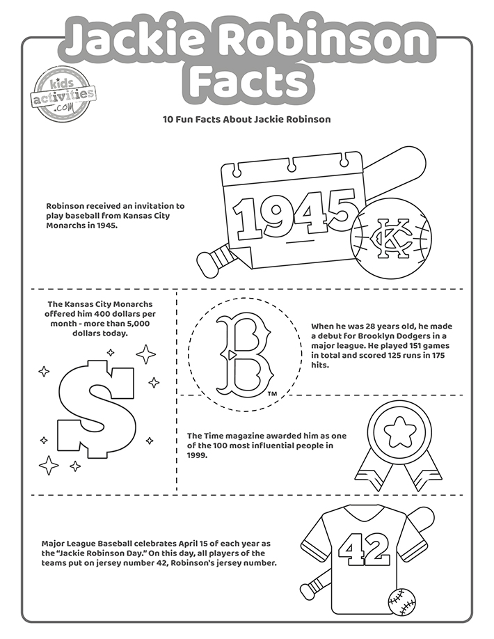 Printable jackie robinson facts for kids kids activities blog