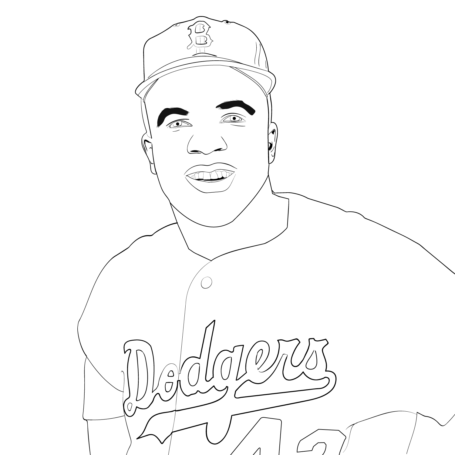 Color jackie robinson portrait