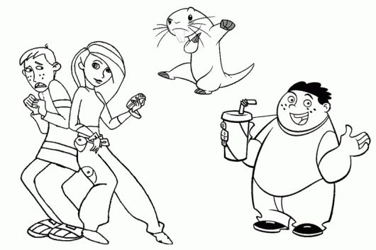 Kim possible ron wade coloring pages kim possible kim possible and ron coloring pages