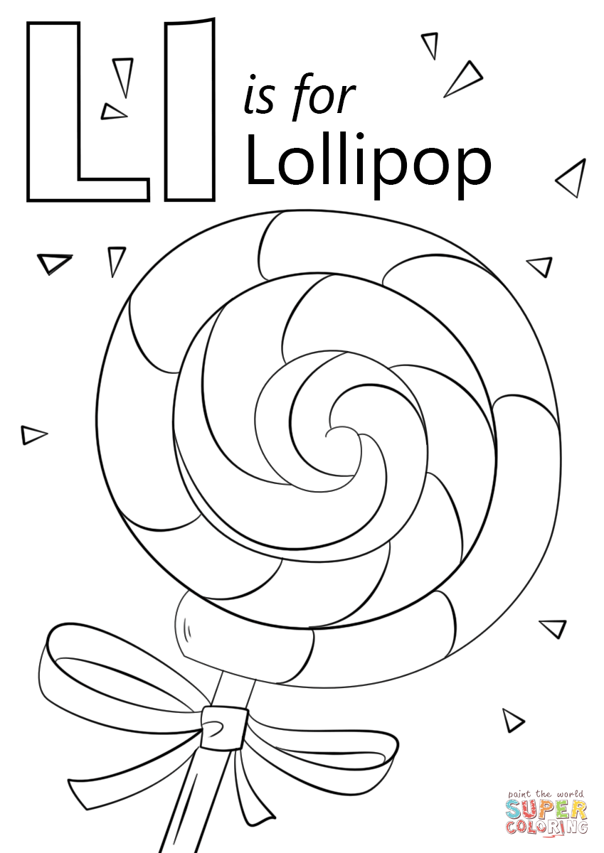 Letter l is for lollipop coloring page free printable coloring pages