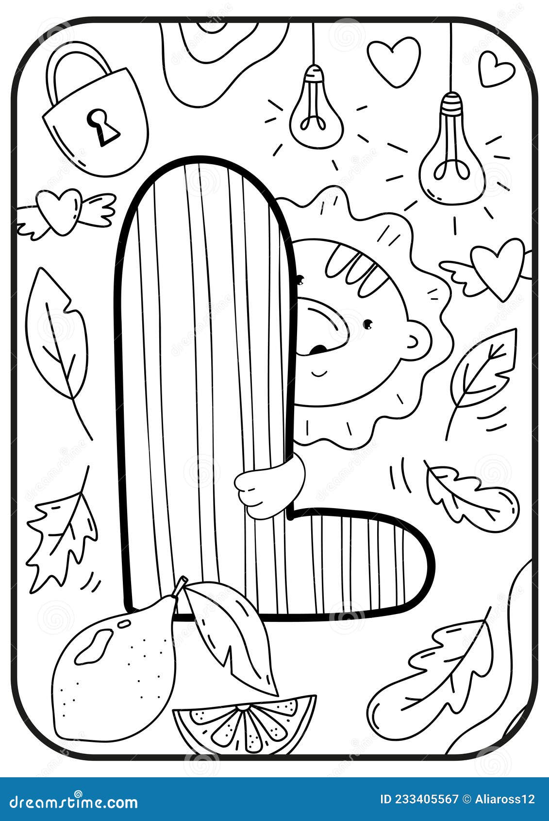 Kids alphabet coloring page abc