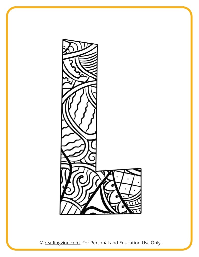 Letter l coloring pages