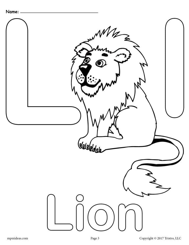 Letter l alphabet coloring pages