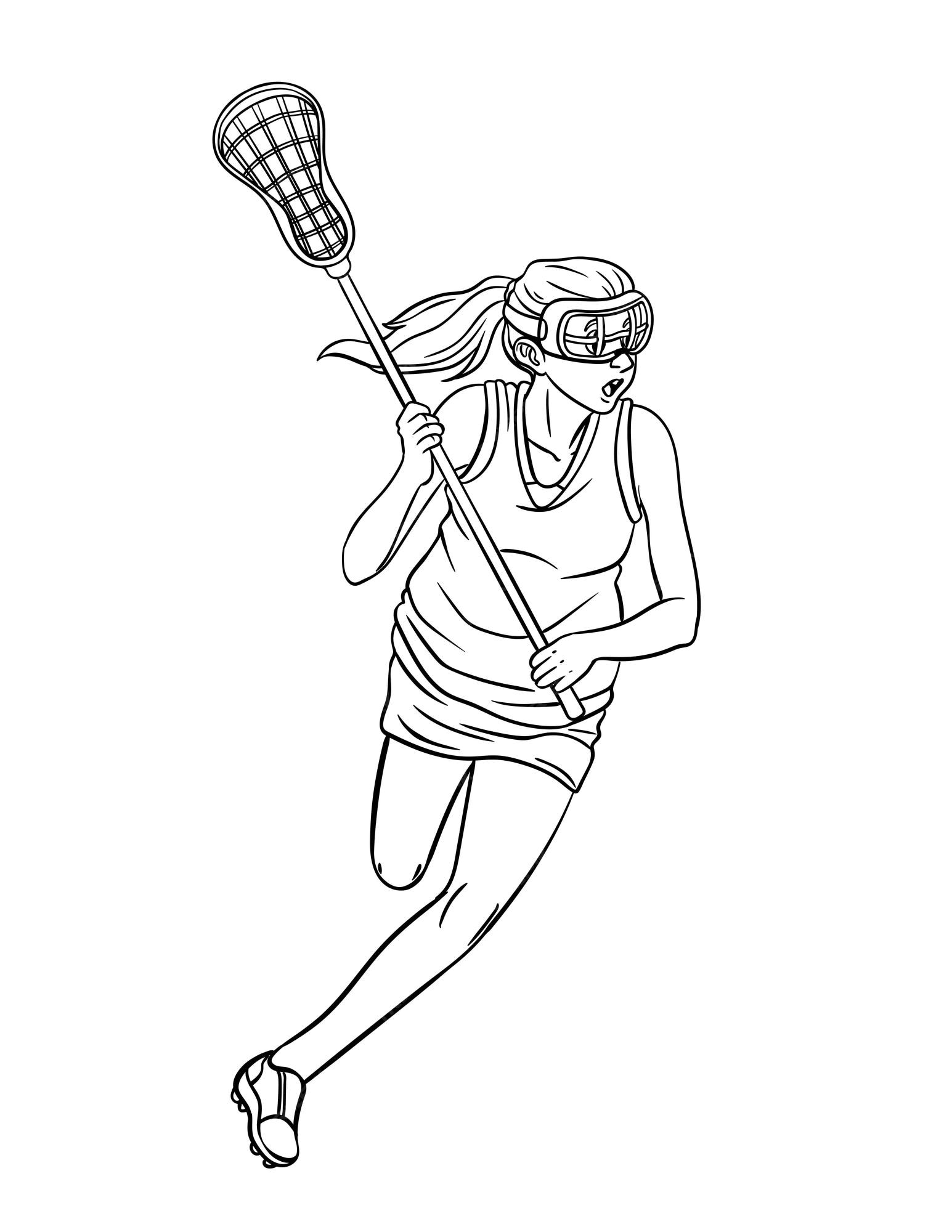 Premium vector lacrosse isolated coloring page for kids