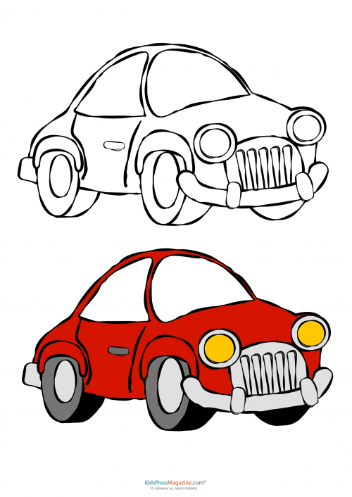 Match up coloring pages â car