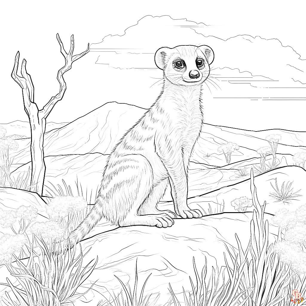 Printable meerkat coloring pages free for kids and adults