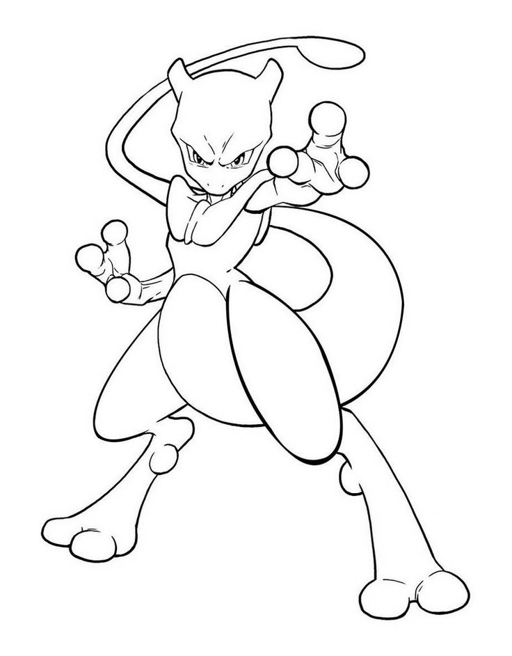 Mewtwo coloring page printable pokemon coloring page