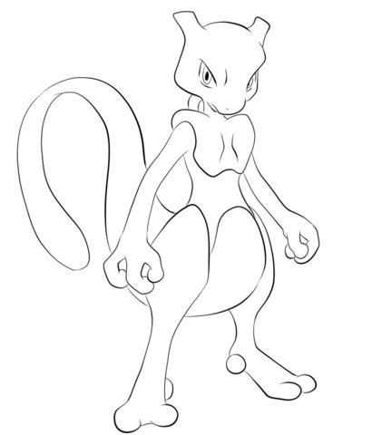 Mewtwo coloring page free printable coloring pages