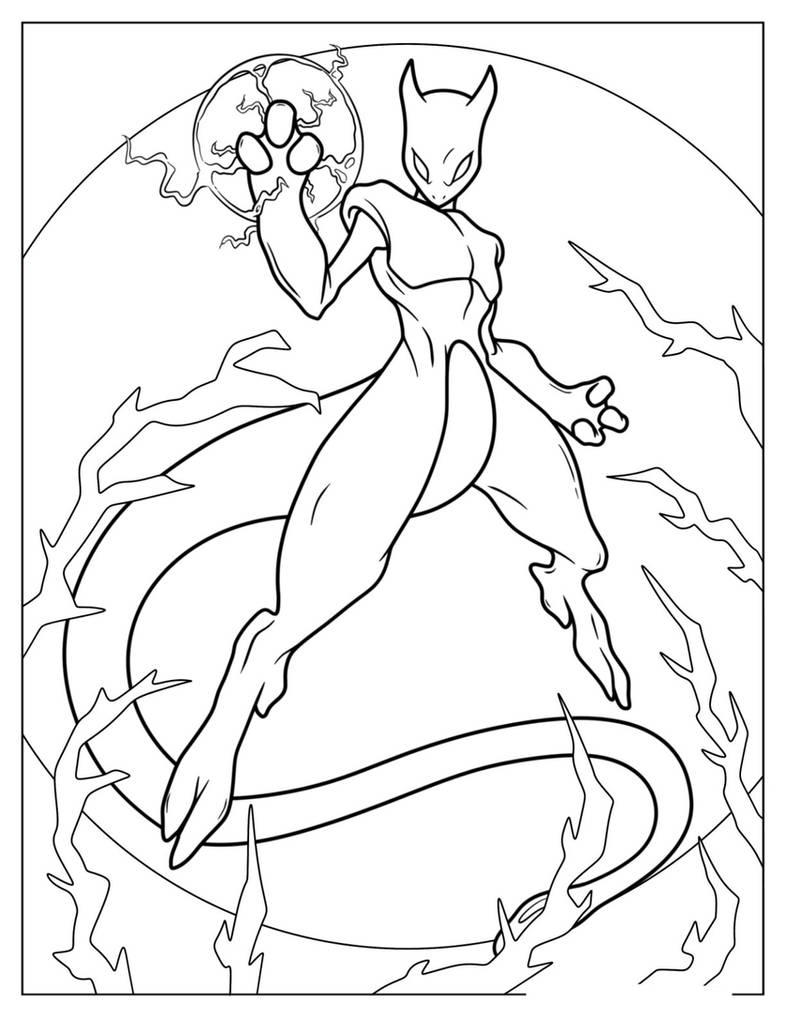 Mewtwo coloring pages by coloringpageswk on
