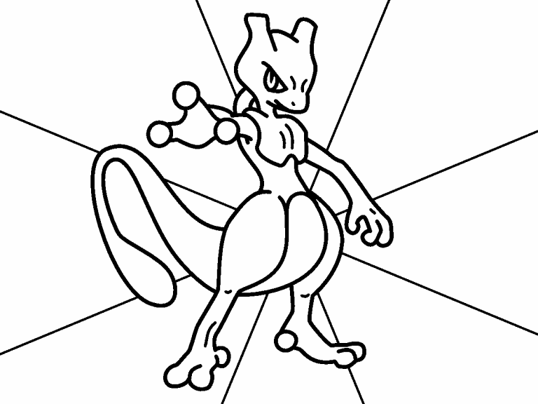 Mewtwo pokemon coloring page