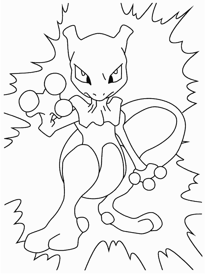 Mewtwo coloring pages printable for free download