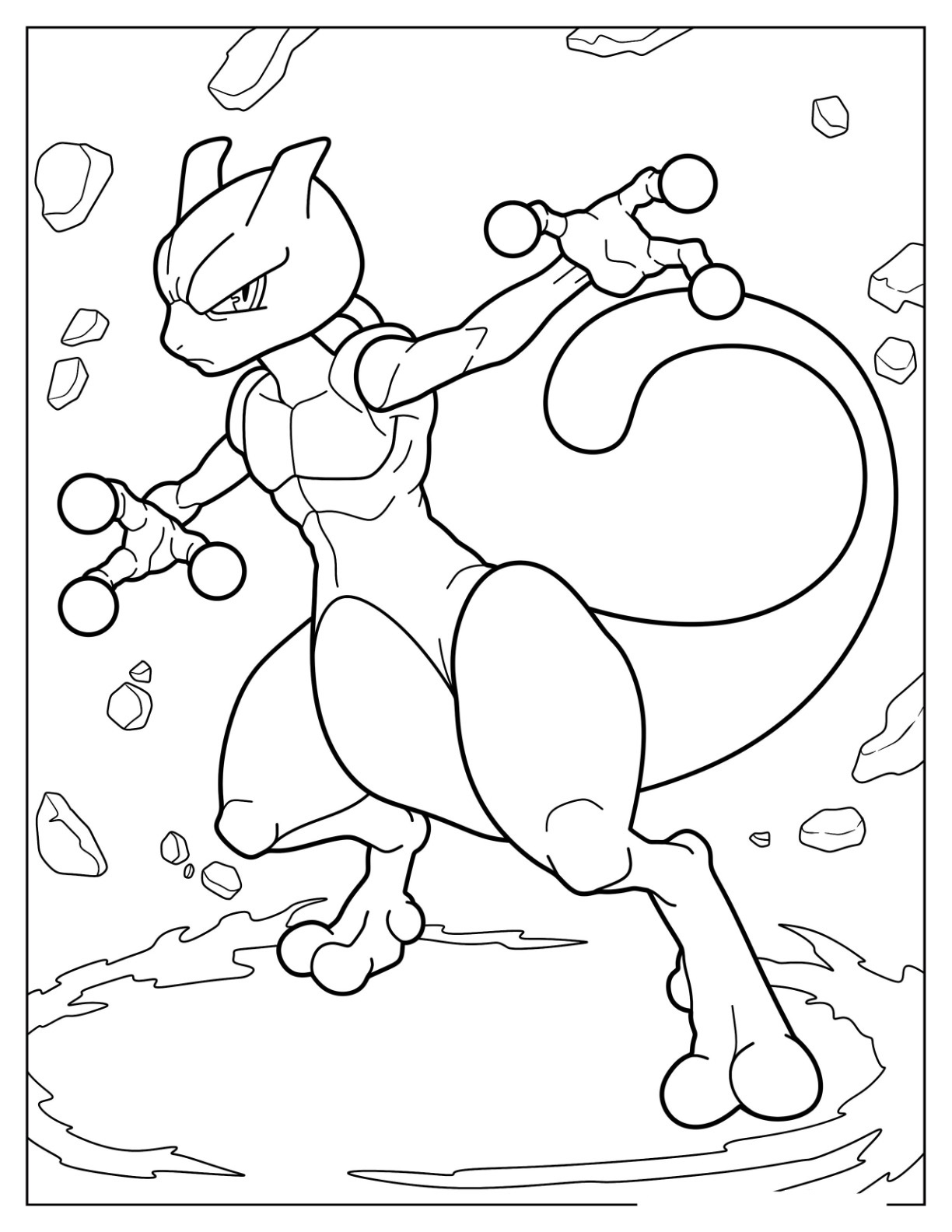 Mewtwo coloring pages by coloringpageswk on