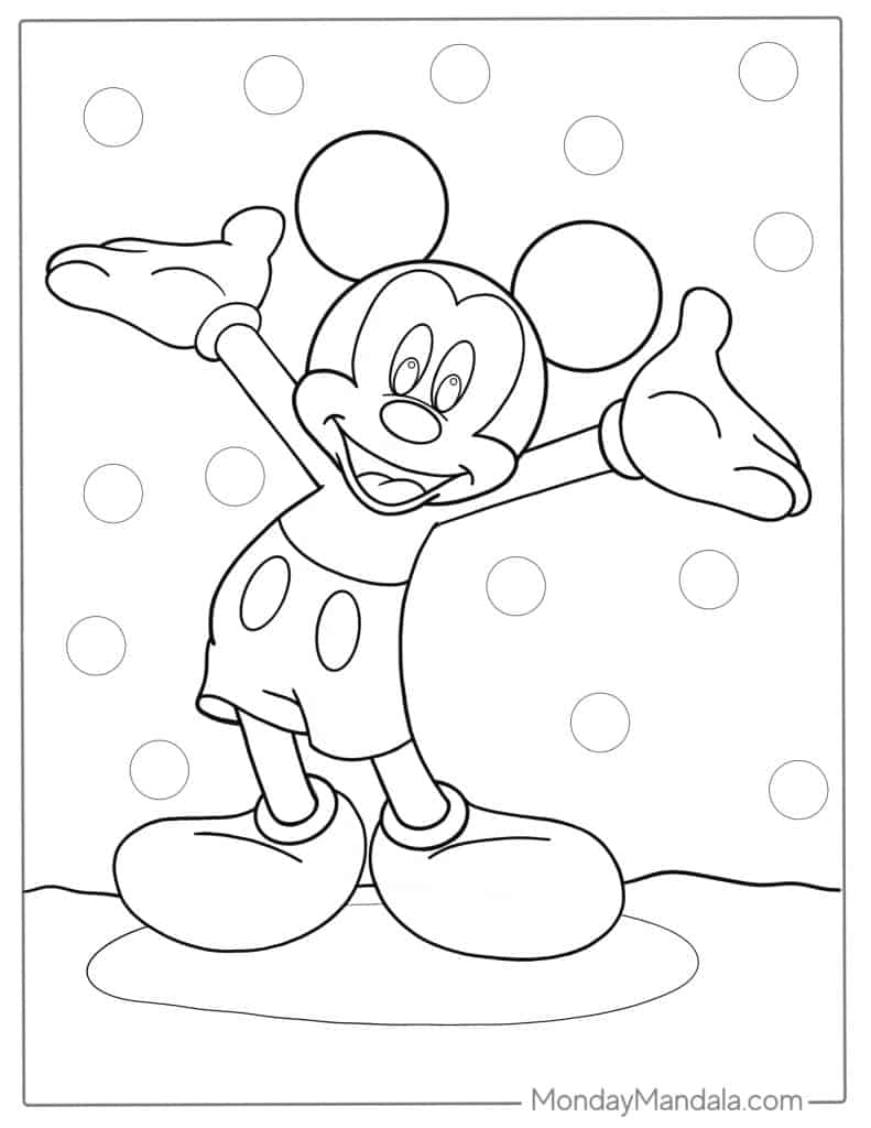 Mickey mouse coloring pages free pdf printables