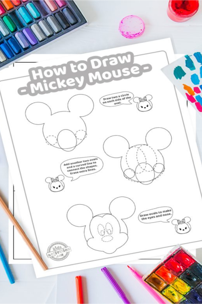 How to draw mickey mouse tutorial kids activities blog