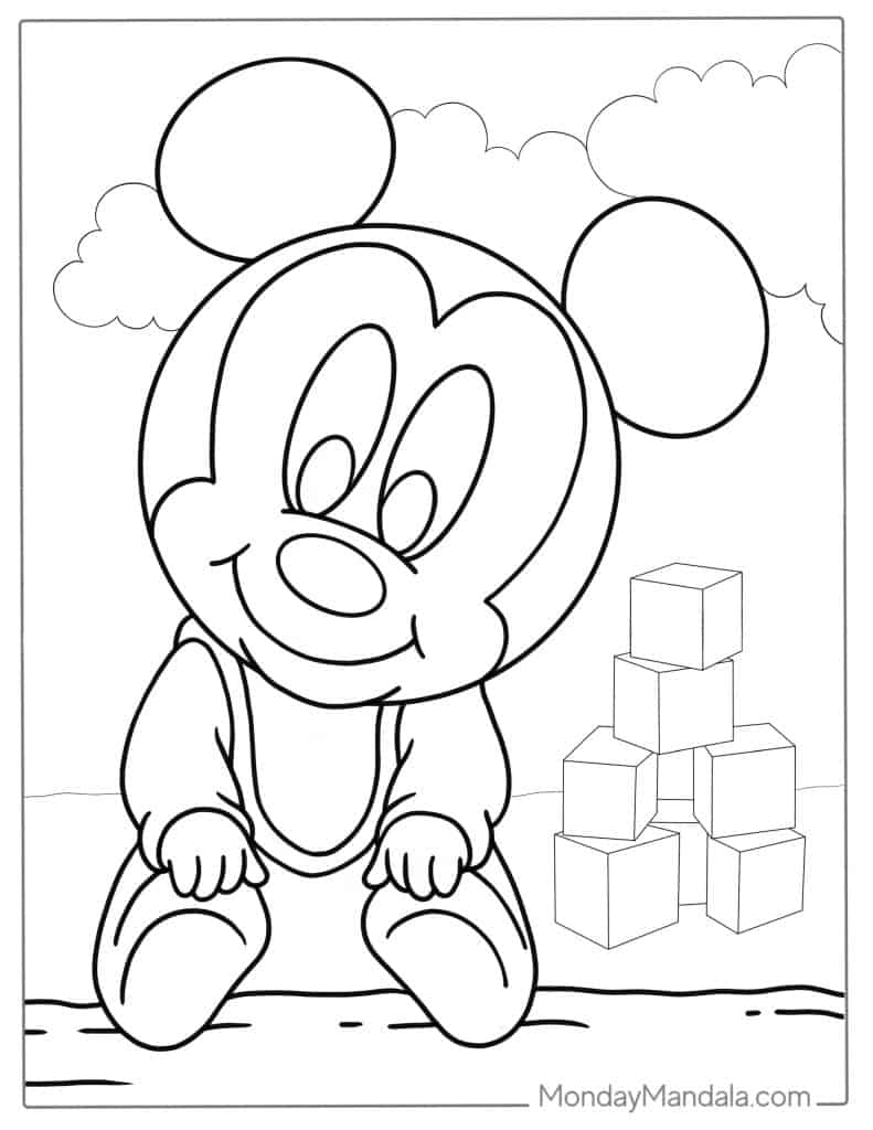 Mickey mouse coloring pages free pdf printables