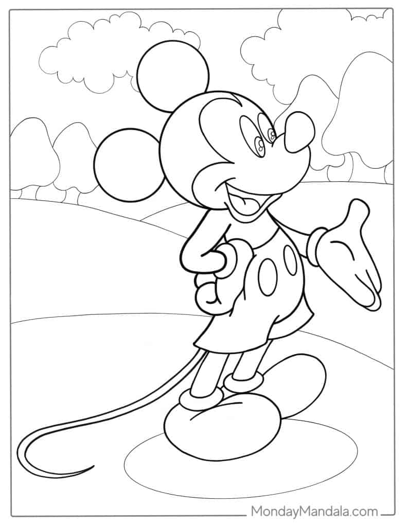 Mickey mouse coloring pages free pdf printables