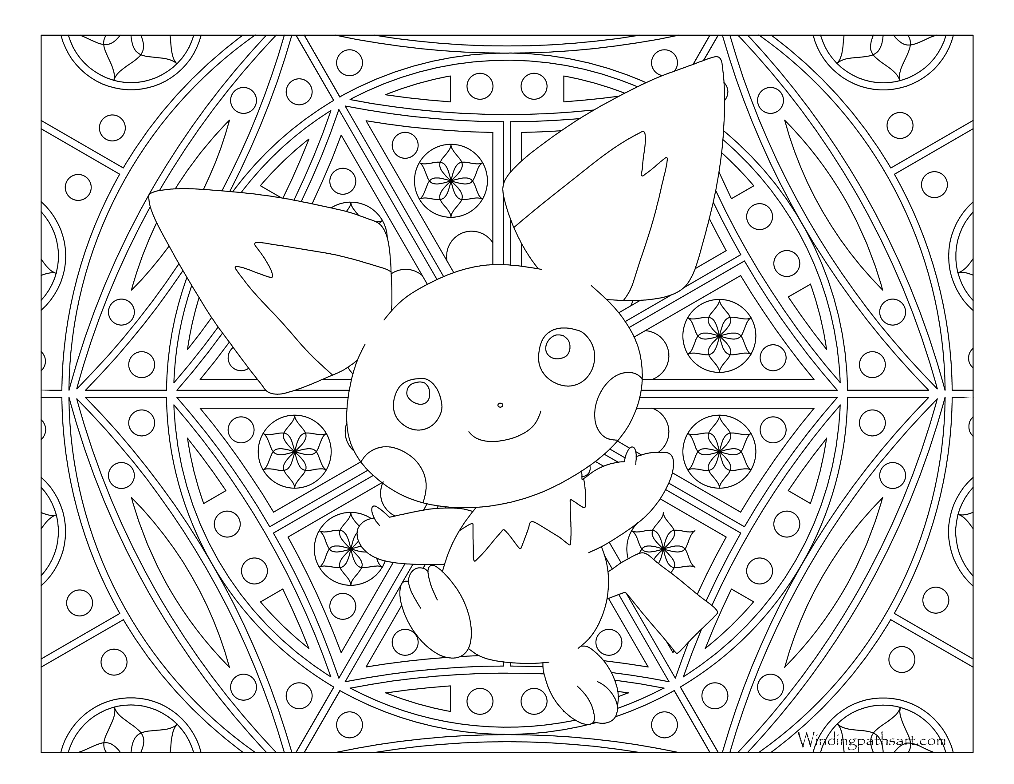 Pichu pokemon coloring page