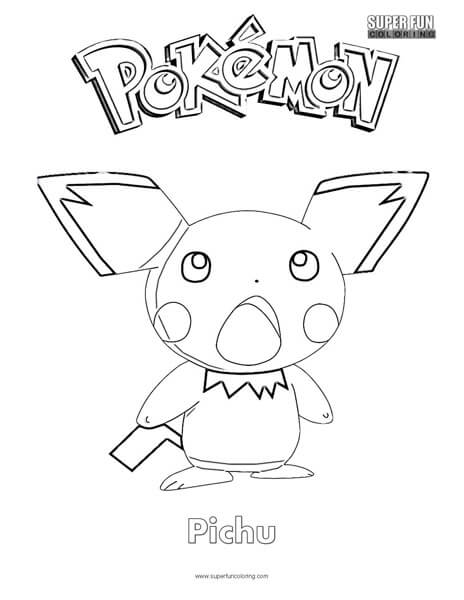 Pokãmon pichu coloring page