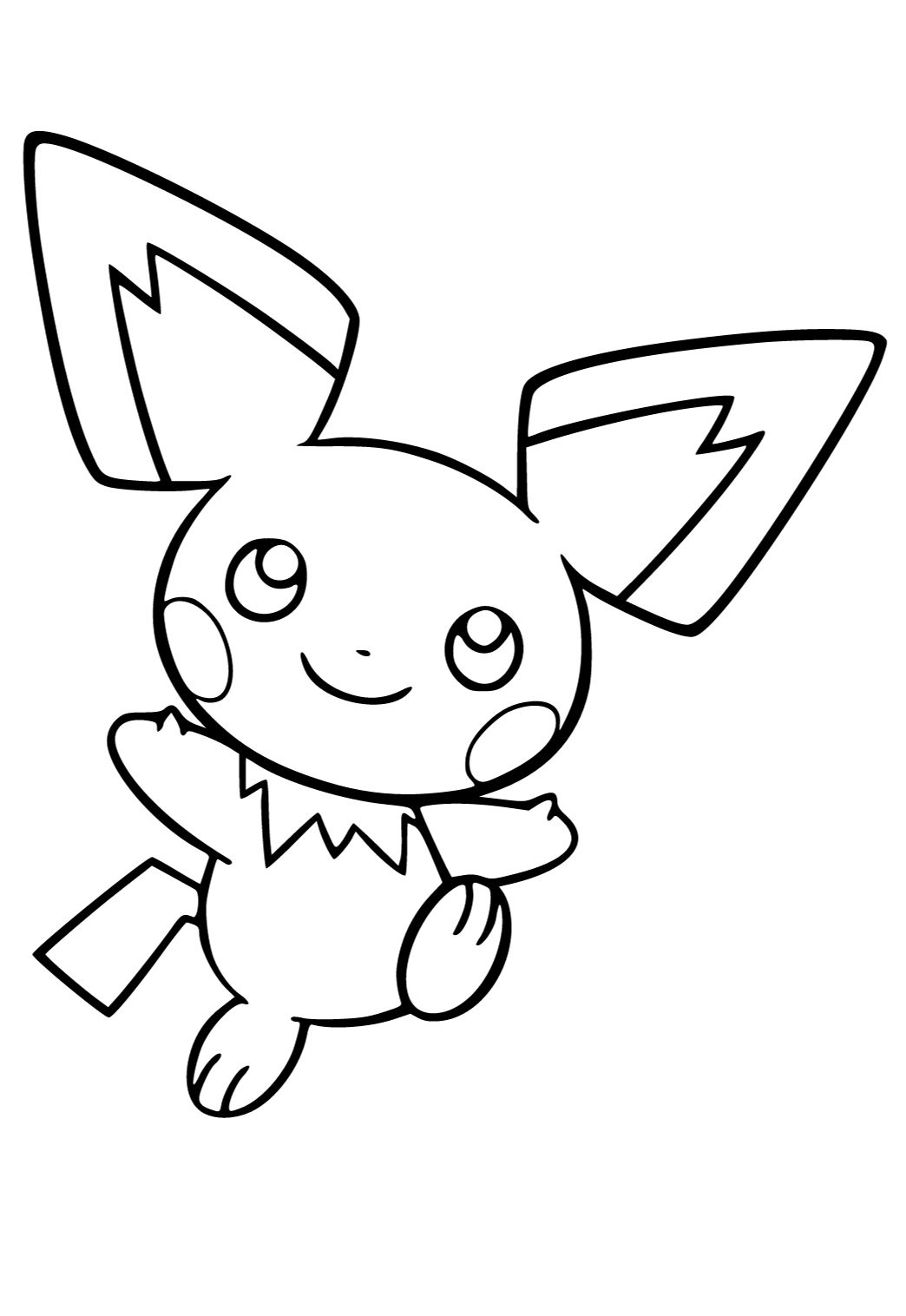 Free printable pichu joy coloring page for adults and kids