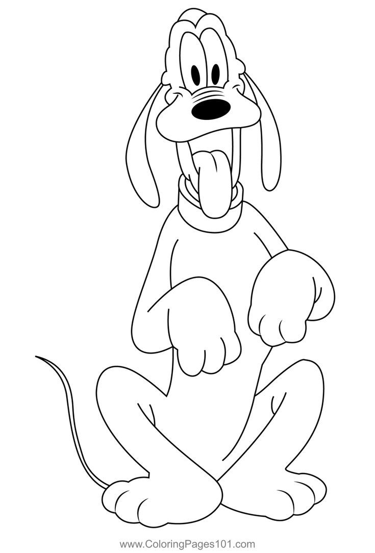 Pluto looking at you coloring page coloring pages coloring pages for kids printable coloring pages