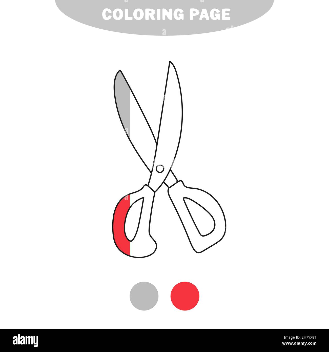 Simple coloring page outline scissors on a white background cartoon vector illustration of scissors for coloring pages stock vector image art