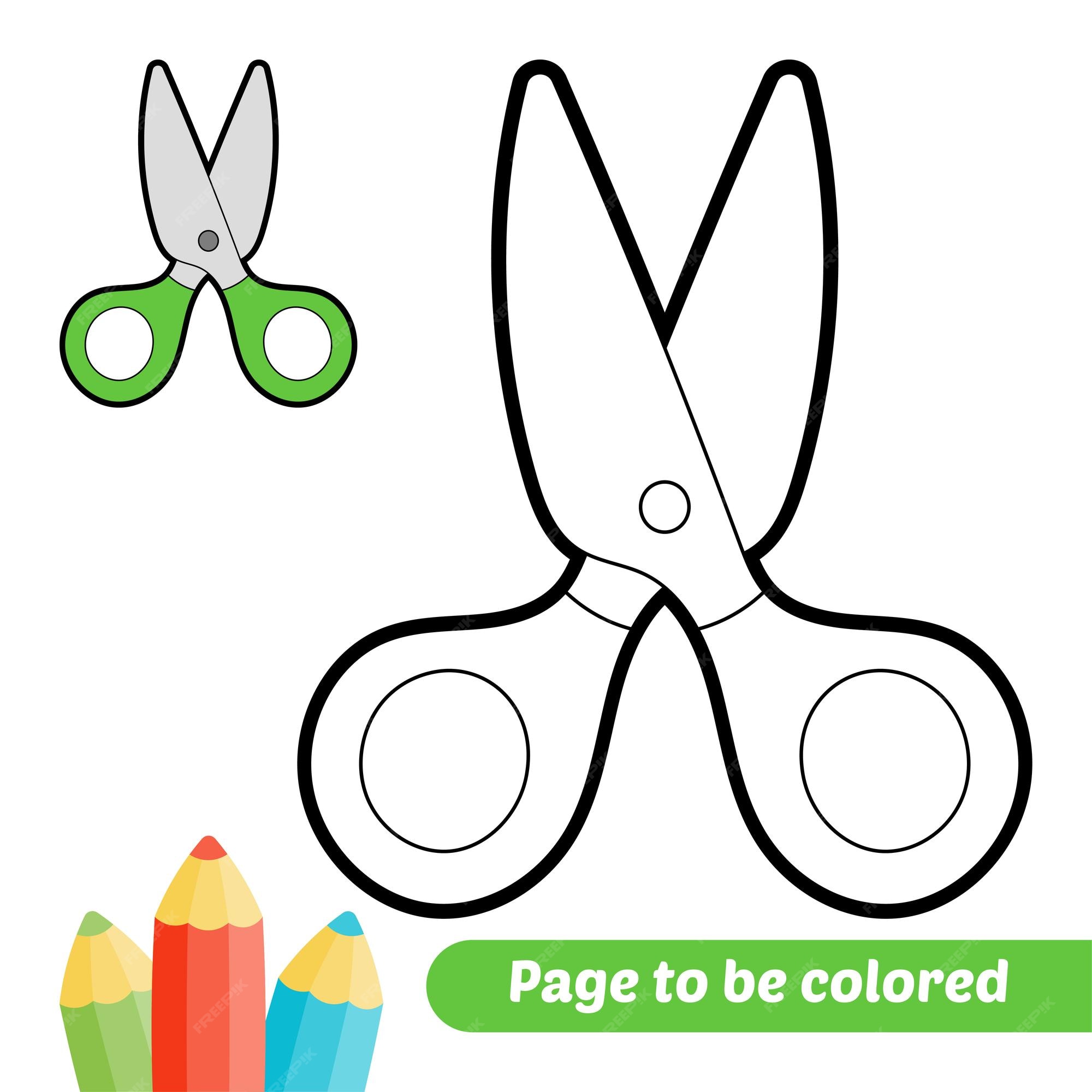 Premium vector coloring book for kids scissors vector