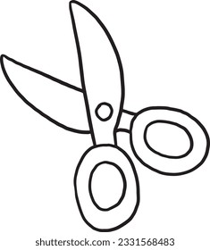 Scissors dotted line practice drawing cartoon stock vector royalty free